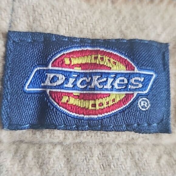 Dickies Vintage Plaid Flannel Quilted Jacket Brown Blue Checkered Zip-Up Sz XL - Picture 14 of 15